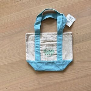 Trader Joe's Blue and Cream Tote Bag